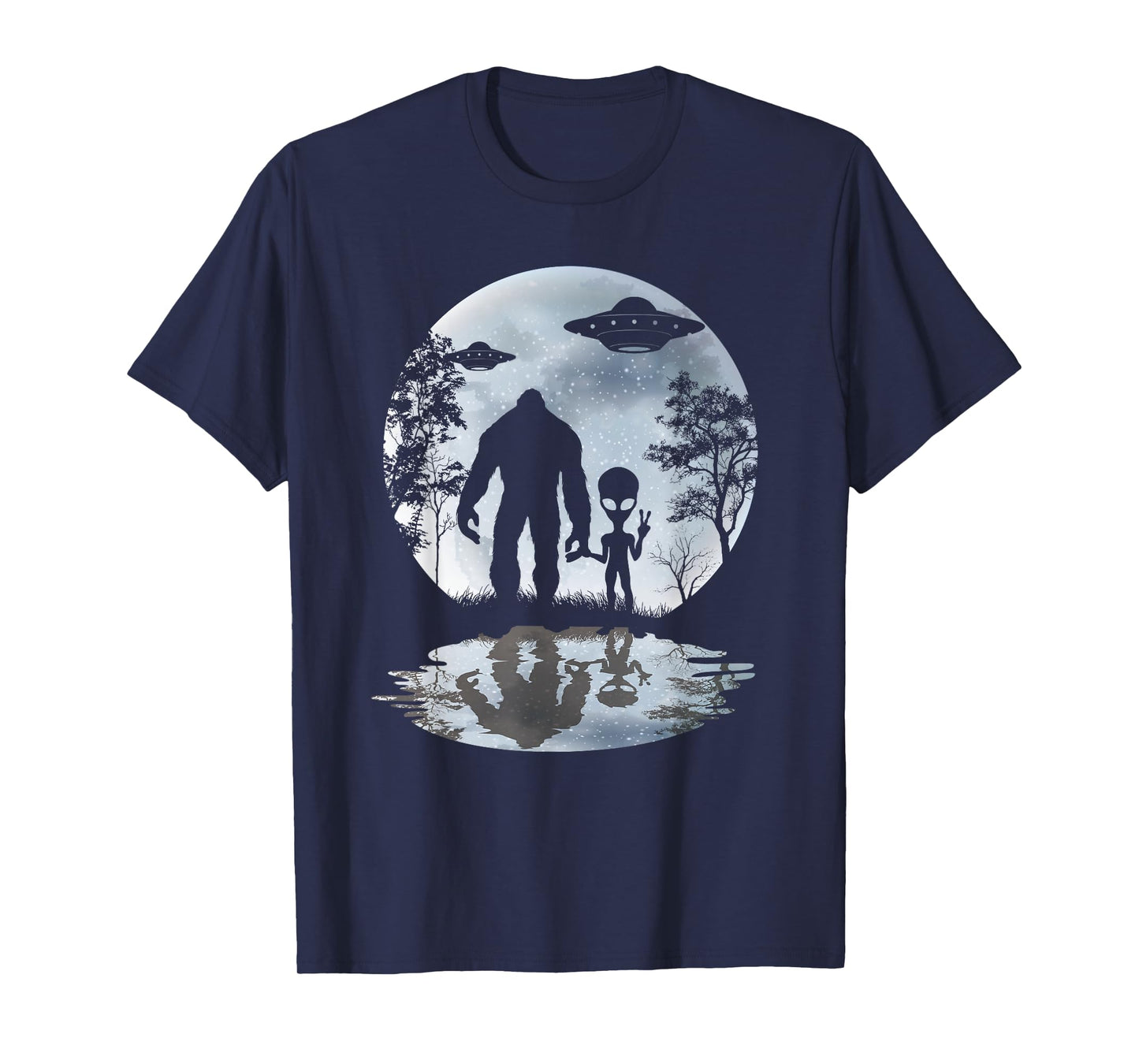 Alien Bigfoot Moon Sasquatch UFO Extraterrestrial Men women T-Shirt