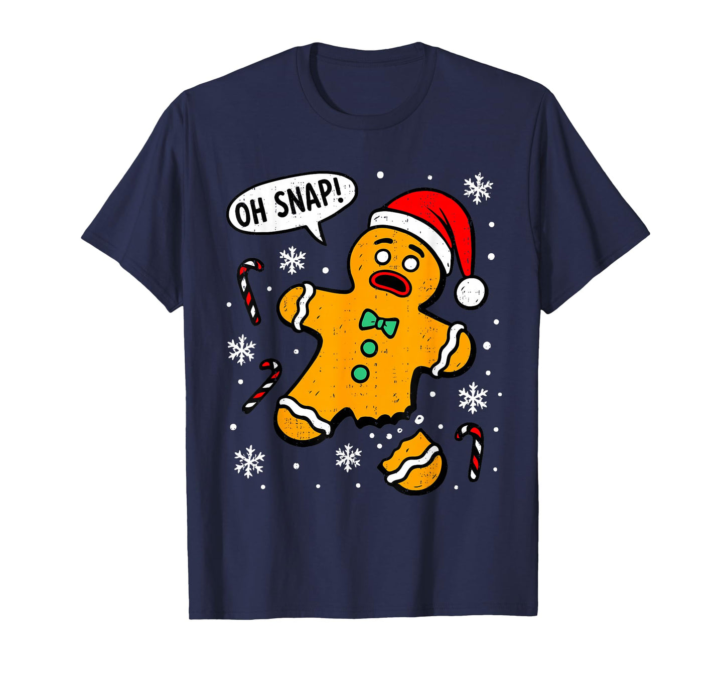 Oh Snap Gingerbread Man Christmas Xmas Cookie Baking Funny T-Shirt