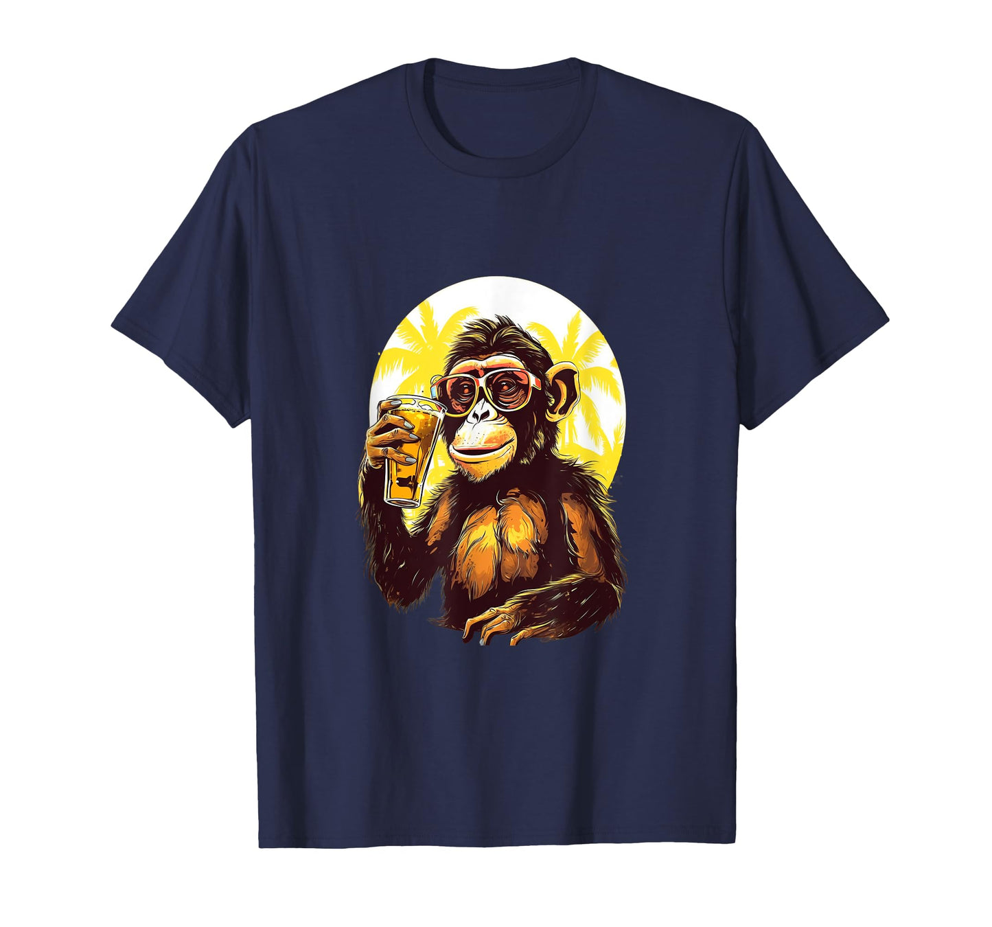 Monkey Drinking Beer Funny Beer Drinker Drunk Gorilla Ape T-Shirt