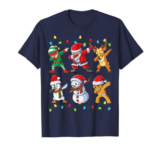 Dabbing Santa Elf Friends Christmas Boys Girls Men Xmas Dab T-Shirt