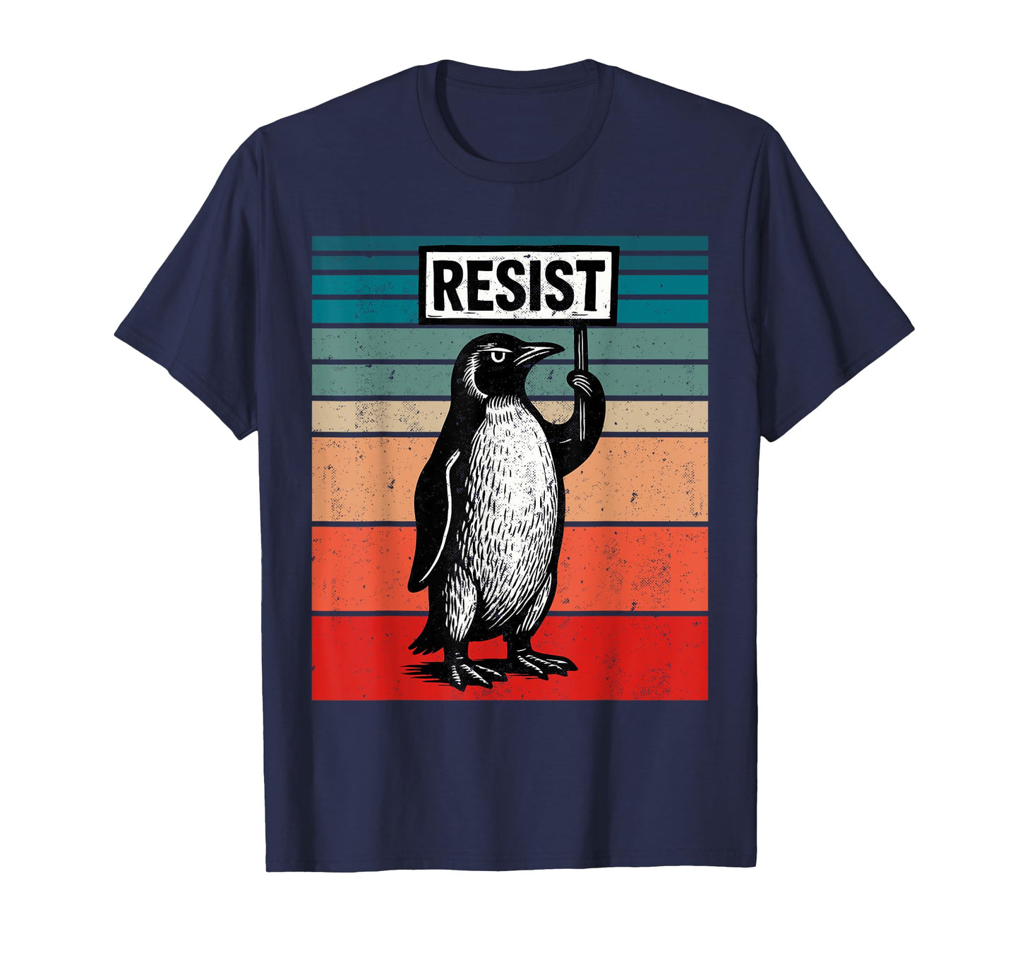 RESIST Penguins Against Trump Tariffs Funny T-Shirt