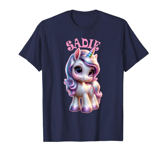 Sadie Cute Unicorn Design for Girls Name Sadie T-Shirt