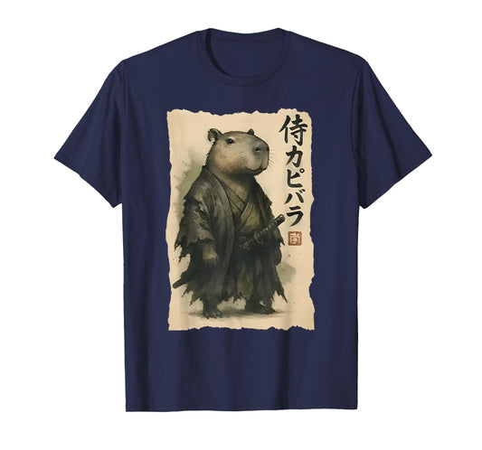 Samurai Capybara Funny Capybara Japanese Animal T-Shirt