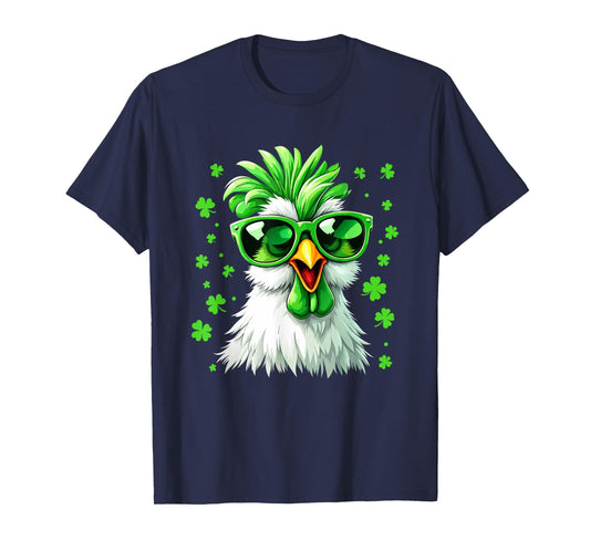 Funny Chicken St Patricks Day Chicken Shamrock T-Shirt