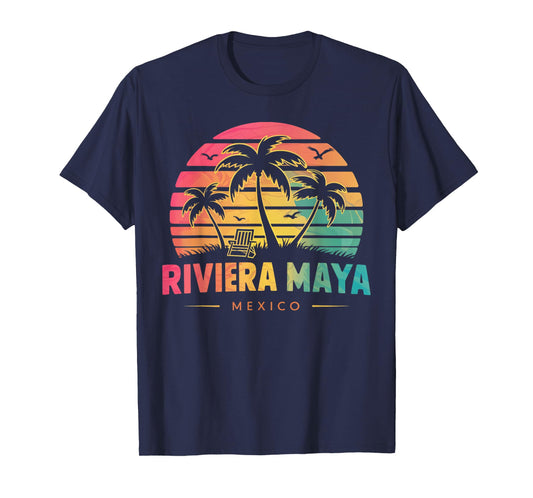 Riviera Maya Mexico Tropical Sunset beach Souvenir Vacation Men Women Kids T-Shirt