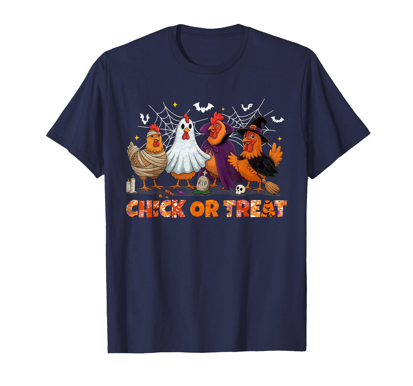 Chick Or Treat Halloween Witch Boo Spooky Chicken Costumes T-Shirt