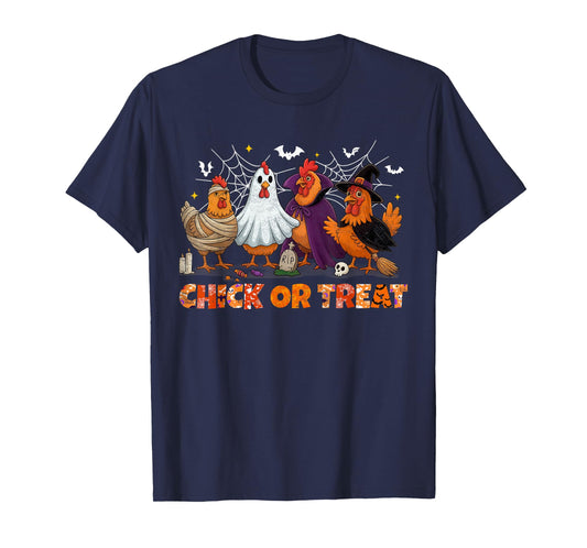 Chick Or Treat Halloween Witch Boo Spooky Chicken Costumes T-Shirt
