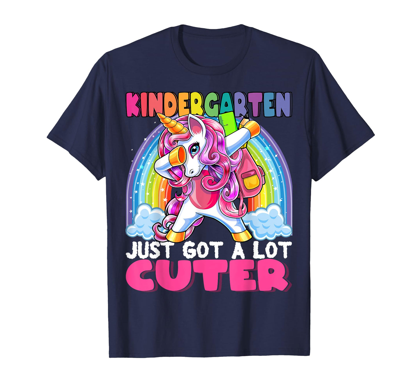 Kindergarten Got Cuter Dabbing Unicorn Back to School Girls T-Shirt