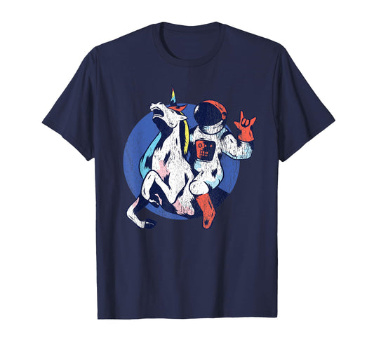 Heavy Metal Space Astronaut Unicorn Magic Vintage Gift T-Shirt