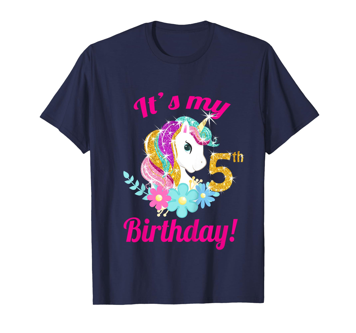 Its My 5th Birthday Unicorn Shirt (5 year old girls outfit) T-Shirt