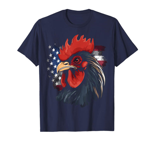 Chicken USA Flag design for Patriotic Farmer T-Shirt