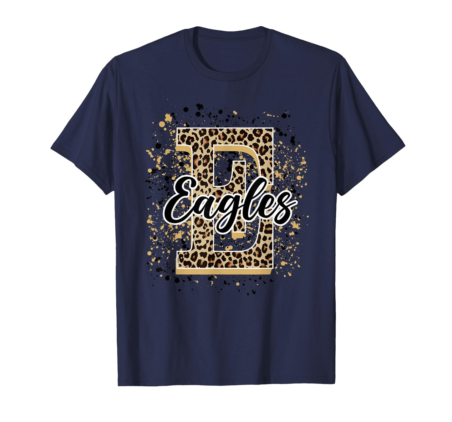 Eagles Splatter School Spirit Eagle Pride Gold Black Eagles T-Shirt