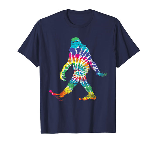 Fun Hippie Bigfoot Rainbow Tie Dye Sasquatch T-Shirt