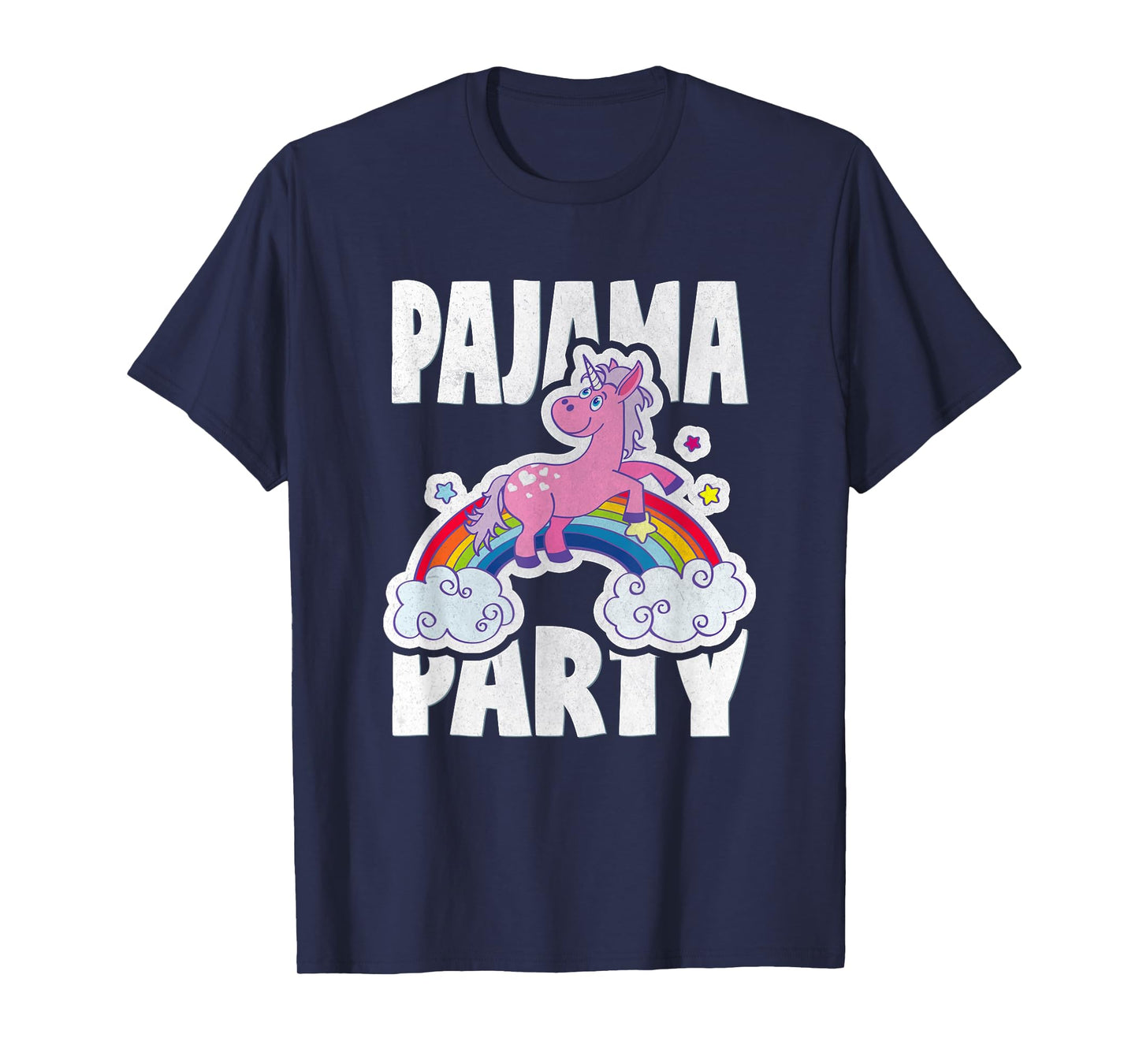 Pajama Party Retro Cute Unicorn Rainbow Bed Time PJ T-Shirt