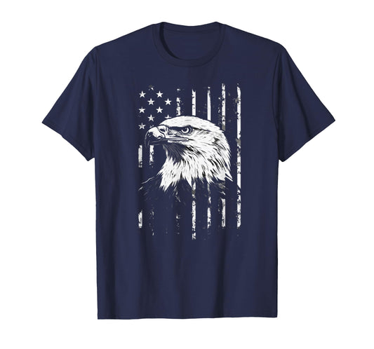 Patriotic American Eagle Men Women 4th of July USA Flag T-Shirt