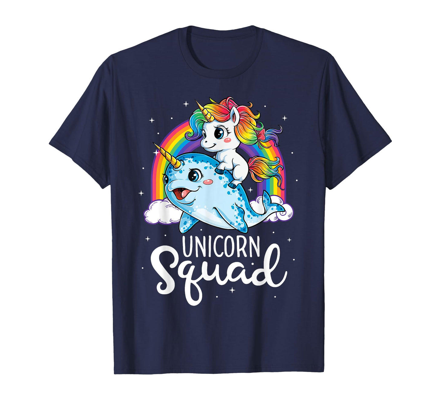 Unicorn Squad Narwhal T shirt Girls Kids Rainbow Unicorns T-Shirt