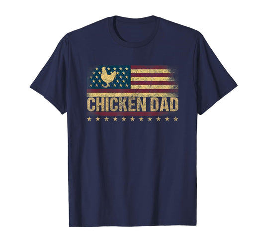 Vintage USA Flag Chicken Dad Stars T-Shirt