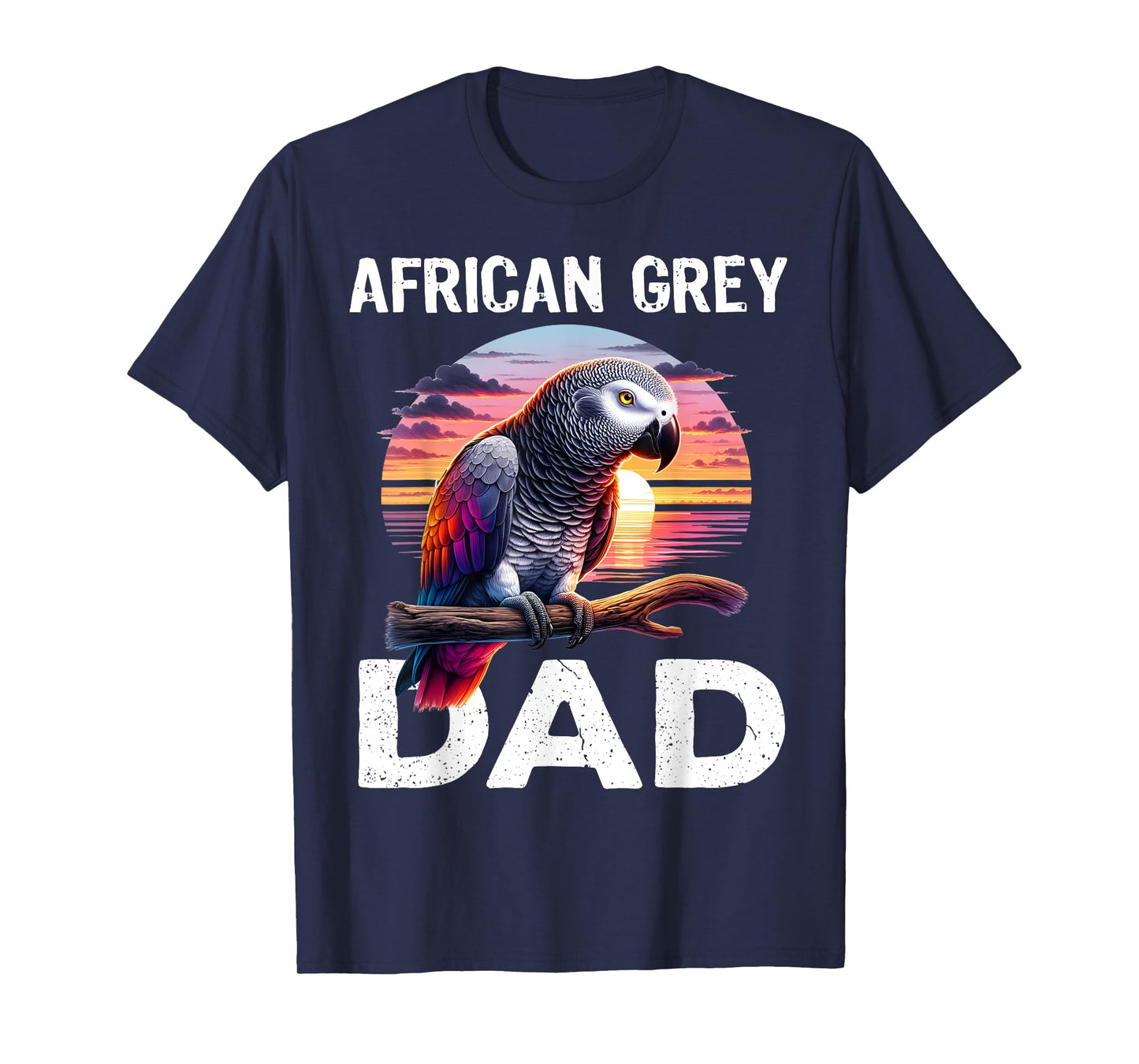 African Grey Parrot Dad Funny Vintage Timneh Grey Men T-Shirt