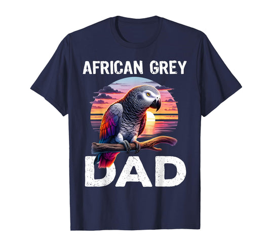 African Grey Parrot Dad Funny Vintage Timneh Grey Men T-Shirt