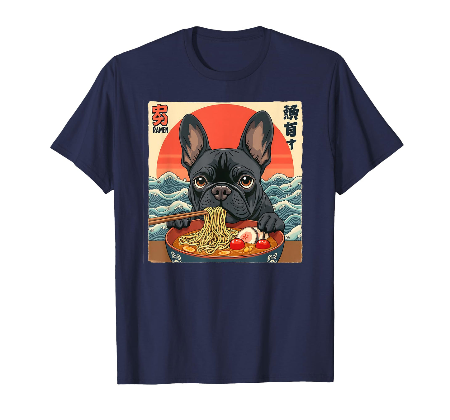 French Bulldog Frenchton Terrier Ramen Noodle Dog Funny T-Shirt