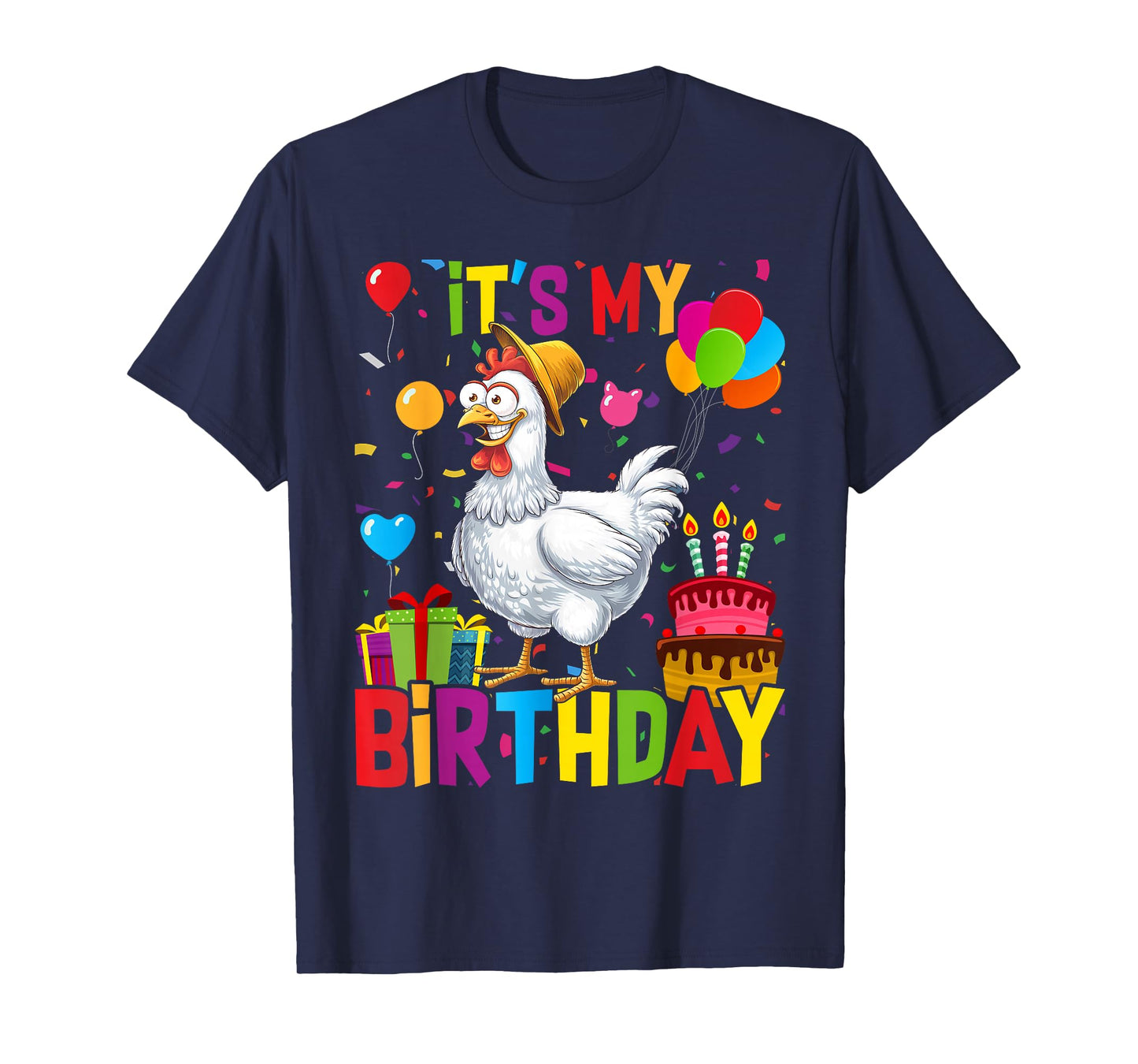 It's My Birthday, a Chicken Stamping Party for Girls T-Shirt