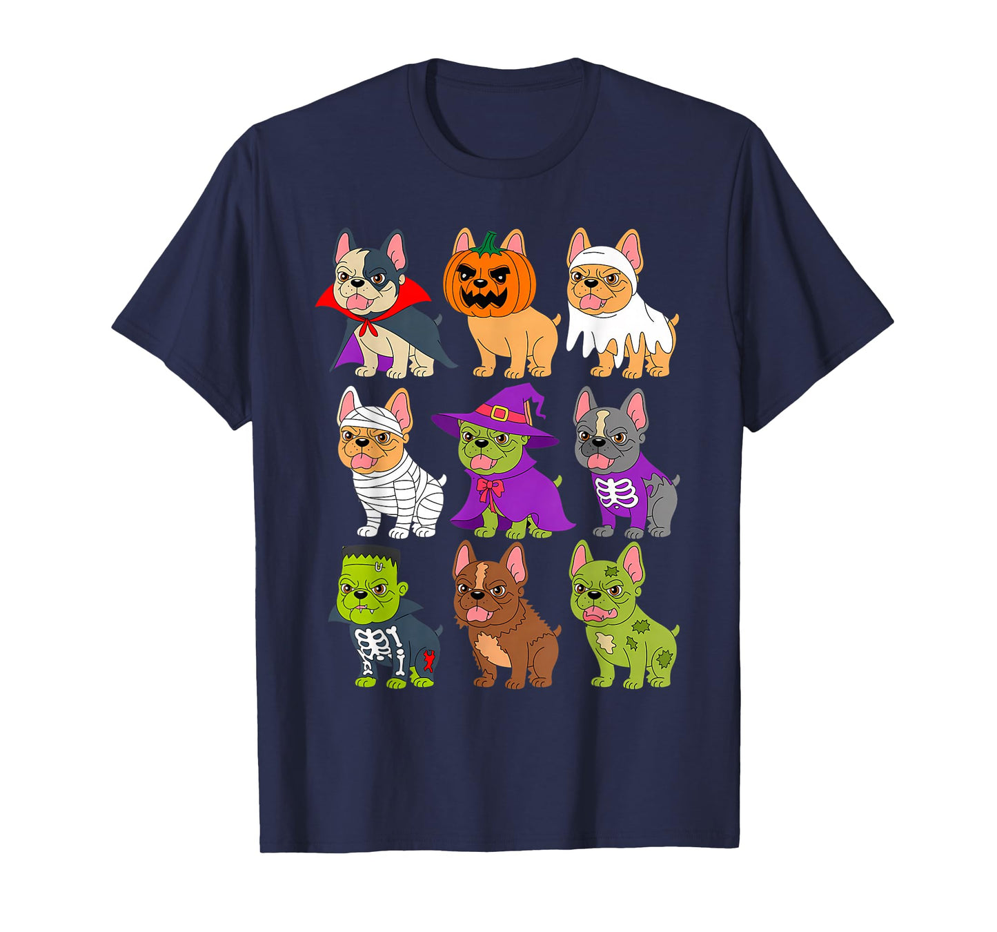 French Bulldog Halloween Costume Dog Lovers Pumpkin T-Shirt