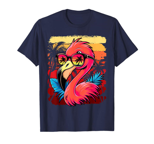 Retro Sunglasses Flamingo Womens Mens Kids Funny Flamingo T-Shirt