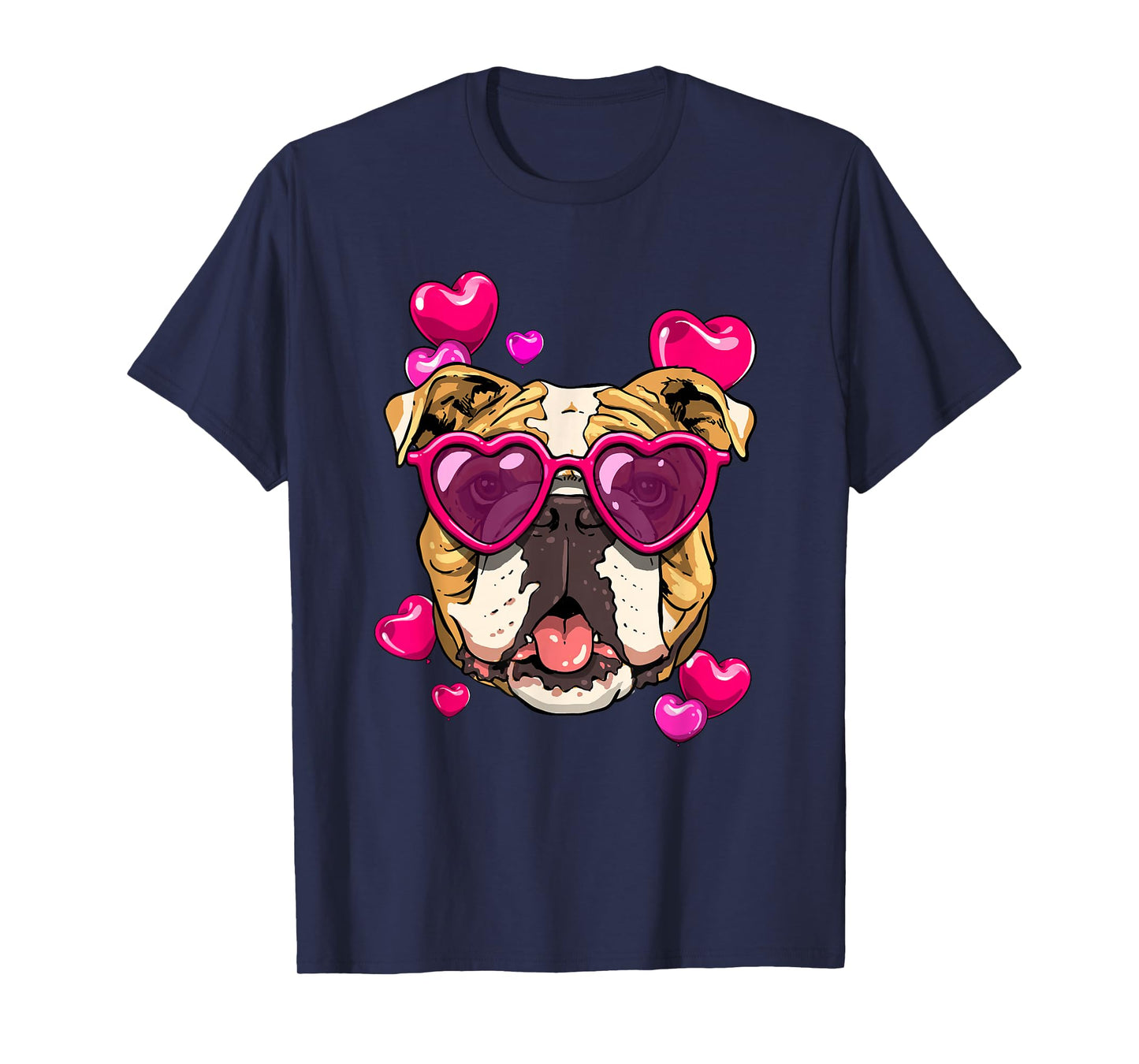 Valentines Day American Bulldog Heart Couples Dog Lover T-Shirt