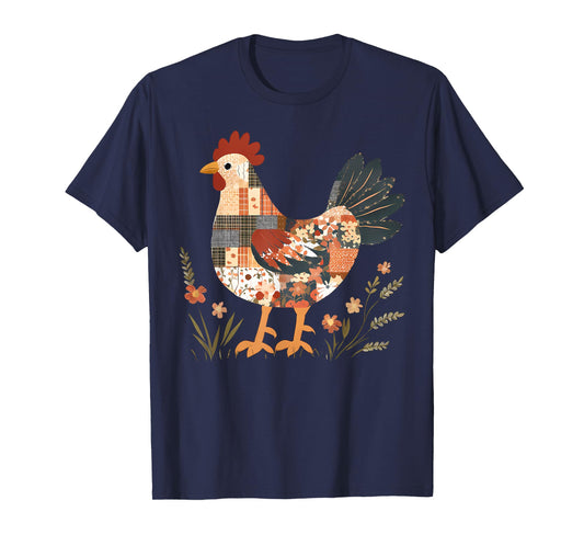 Floral Chicken Cottagecore Farm Aesthetic Rustic Farm Animal T-Shirt