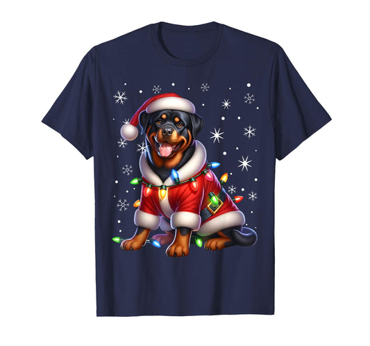 Rottweiler Santa Claus Rottweiler Costume Rottweiler Xmas T-Shirt