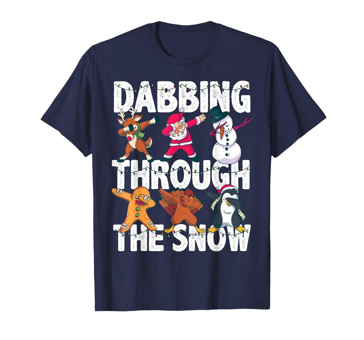 Christmas Shirt Santa Friends Dabbing Through the Snow Gift T-Shirt
