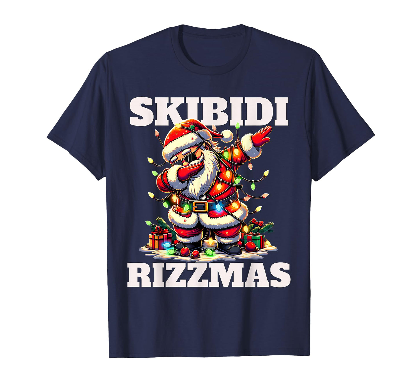Rizz Christmas Santa Funny Xmas Gen Alpha Skibidi Rizzmas T-Shirt