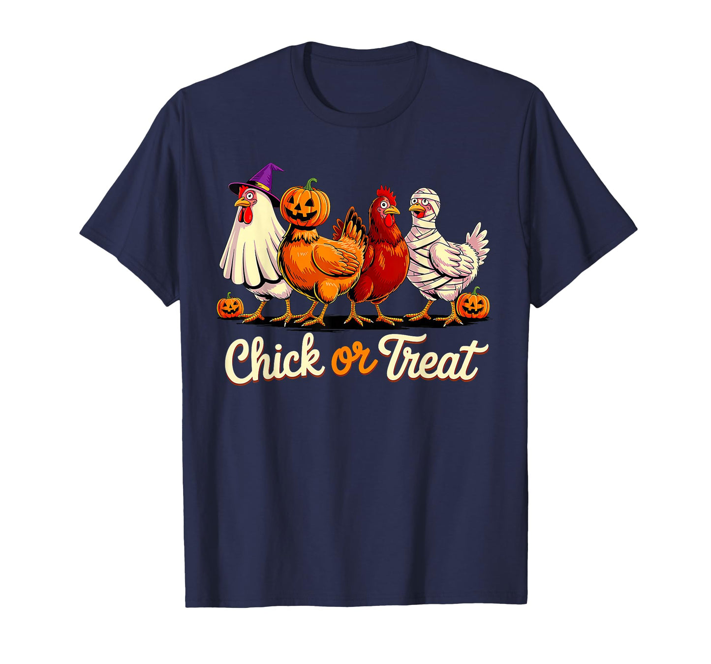 Chick Or Treat Halloween Witch Spooky Chicken Funny Farmer T-Shirt