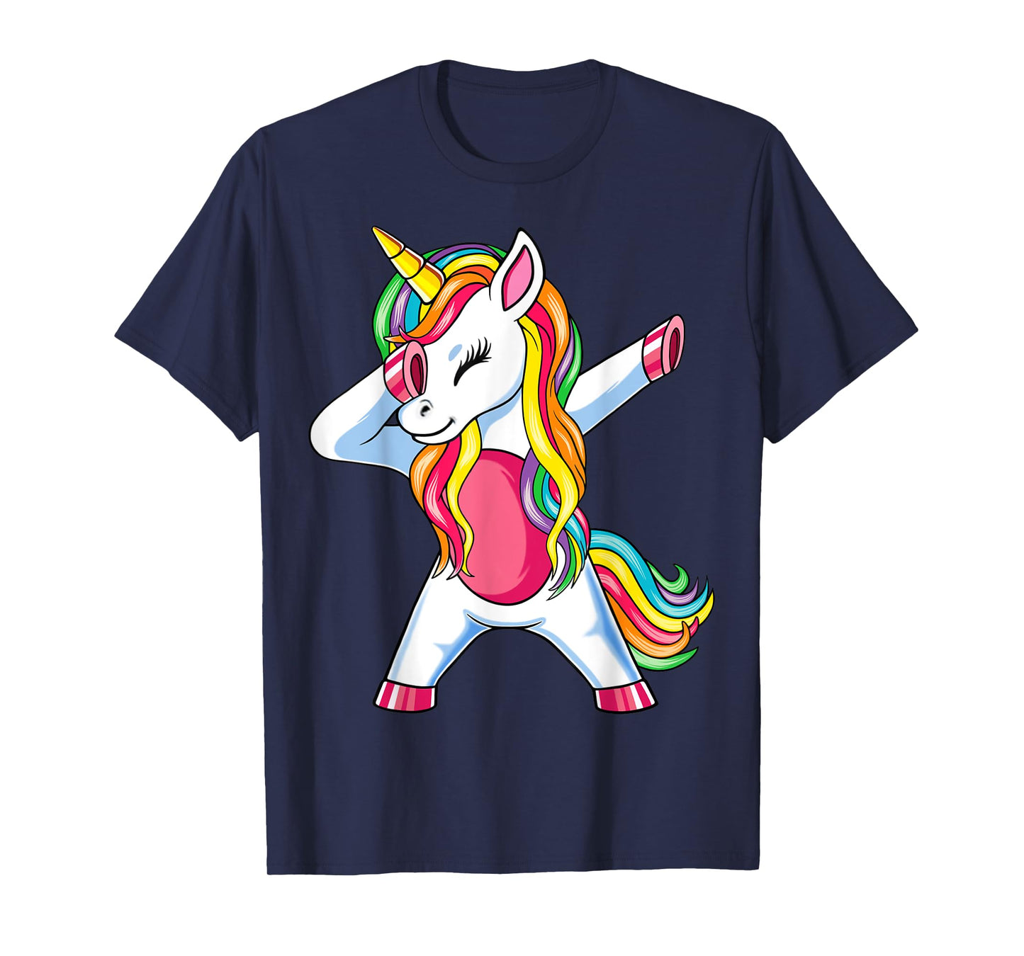 Dabbing Unicorn T-Shirt Girls Kids Women Rainbow Unicorns T-Shirt
