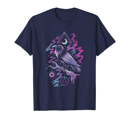 Raven Crow Dark Bird Witchcraft Omens Midnight T-Shirt