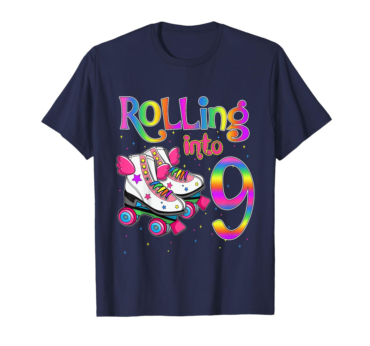 Rolling Into 9 years Let's Roll I'm Turning 9 Roller Skate T-Shirt