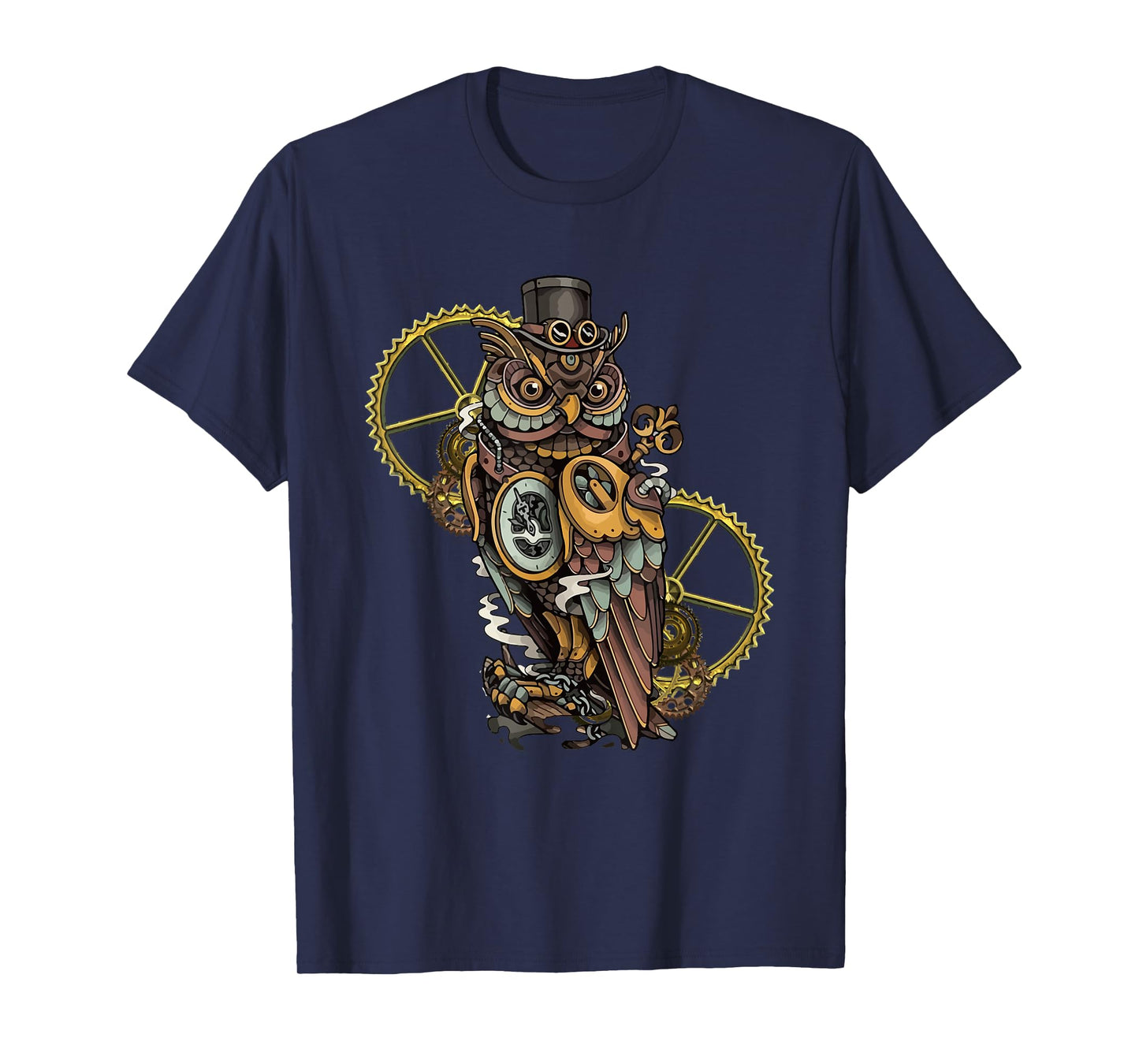 Steampunk Owl Art Bird Lovers T-Shirt