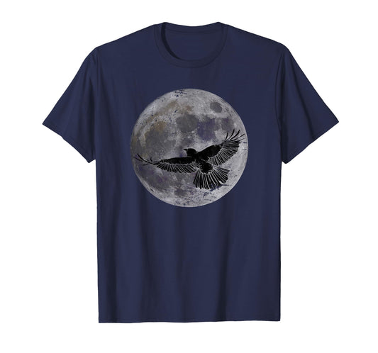 Moon Crow Gift Halloween Night Scary Bird Raven T-Shirt