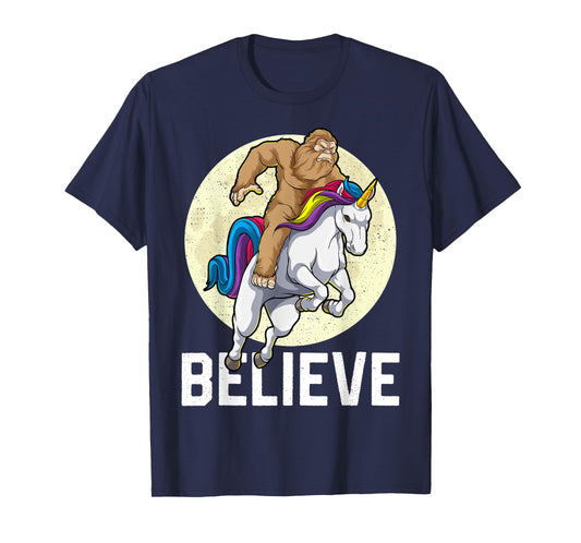 Bigfoot Unicorn Shirt Believe Funny Sasquatch Cryptozoology T-Shirt