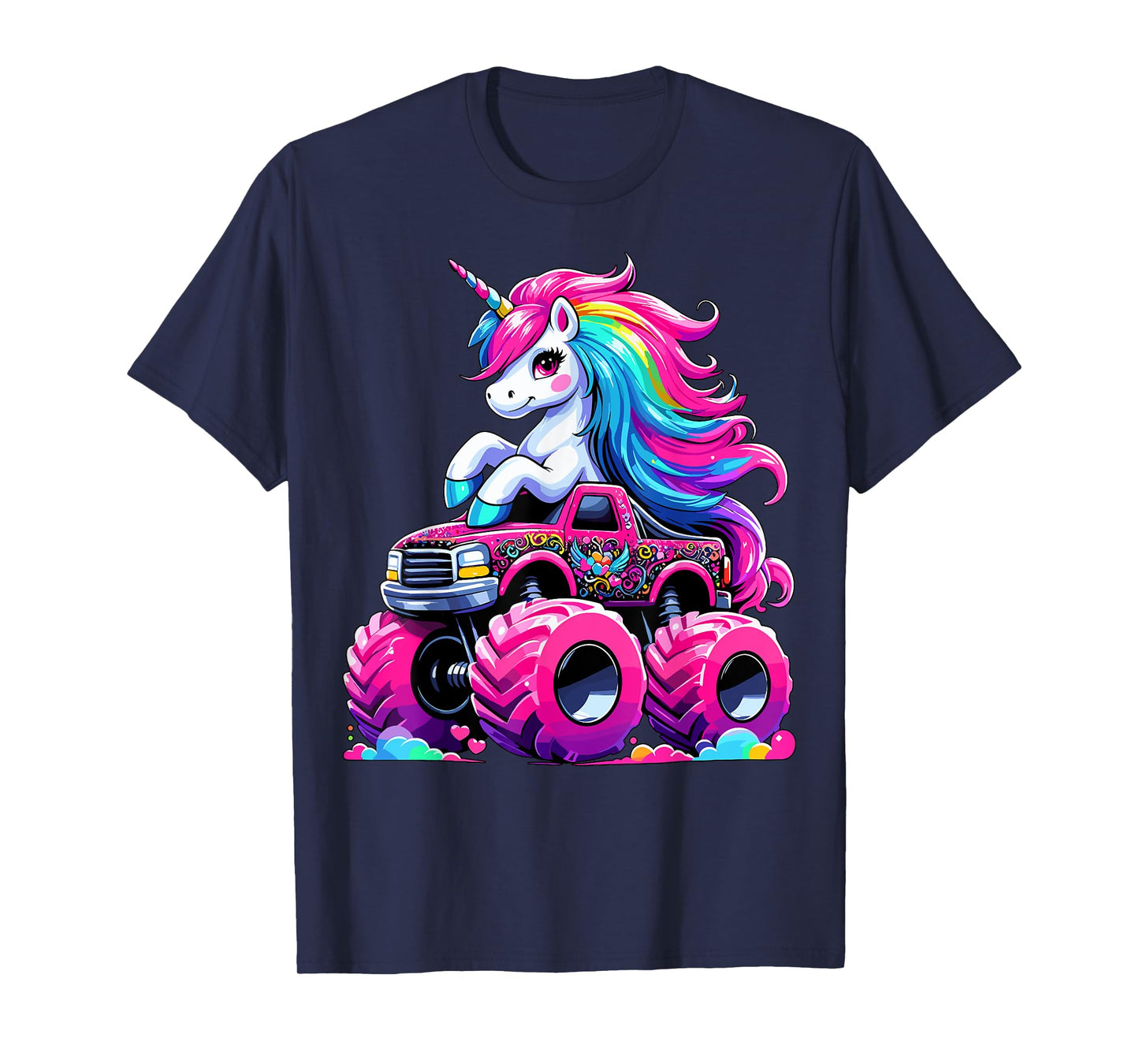 Cute Unicorn Riding Monster Truck T-Shirt