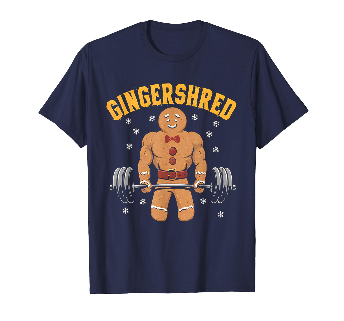 Gingershred Funny Gingerbread Man Gym Bodybuilding Christmas T-Shirt