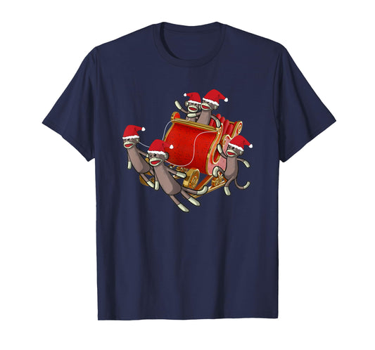 Sock Monkeys Take Over Christmas Funny Sock Monkey T-Shirt