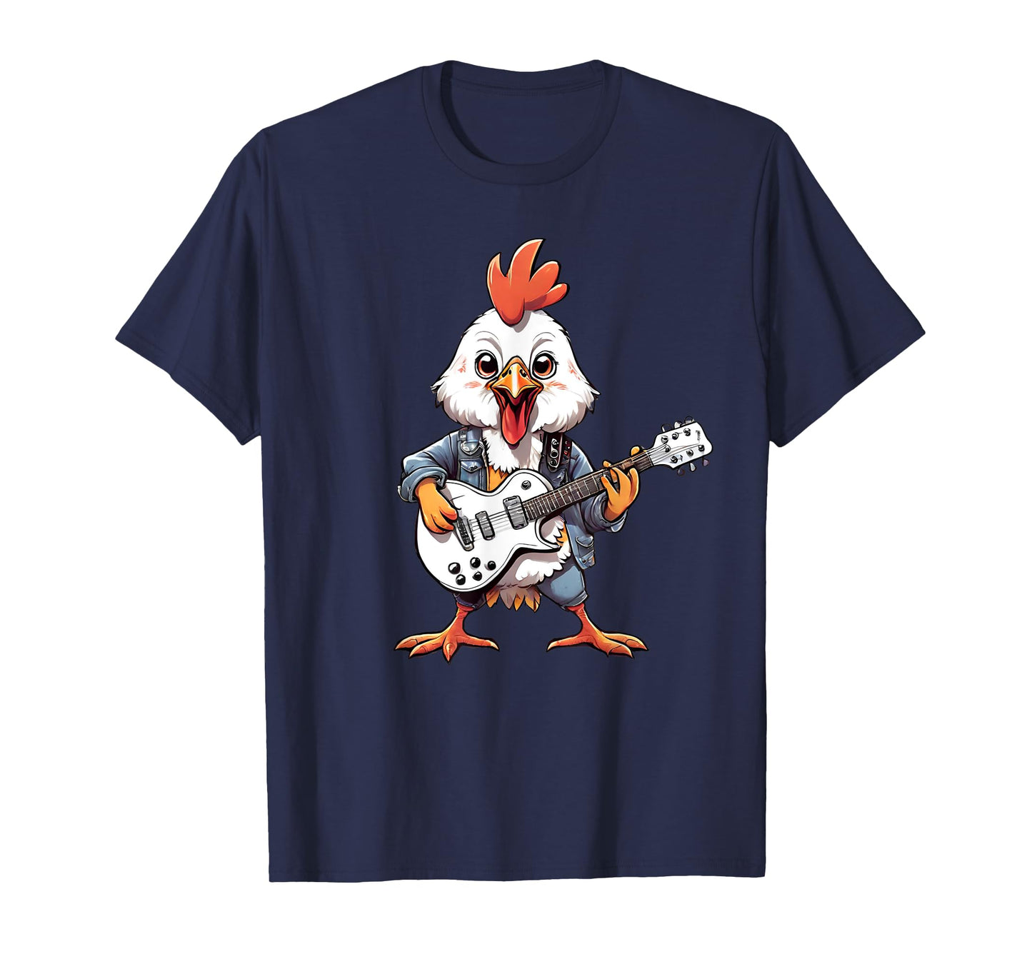 Funny Chick Chicken Guitarist Guitar Player Musician Gift T-Shirt