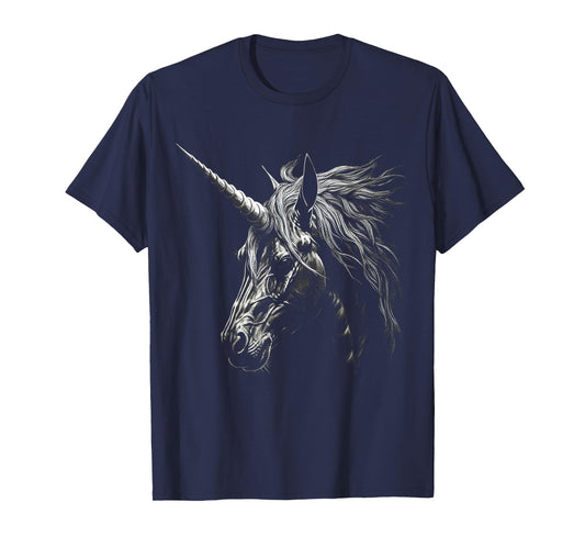 Unicorn Drawing Animal Love Face Art Graphic Unicorn T-Shirt
