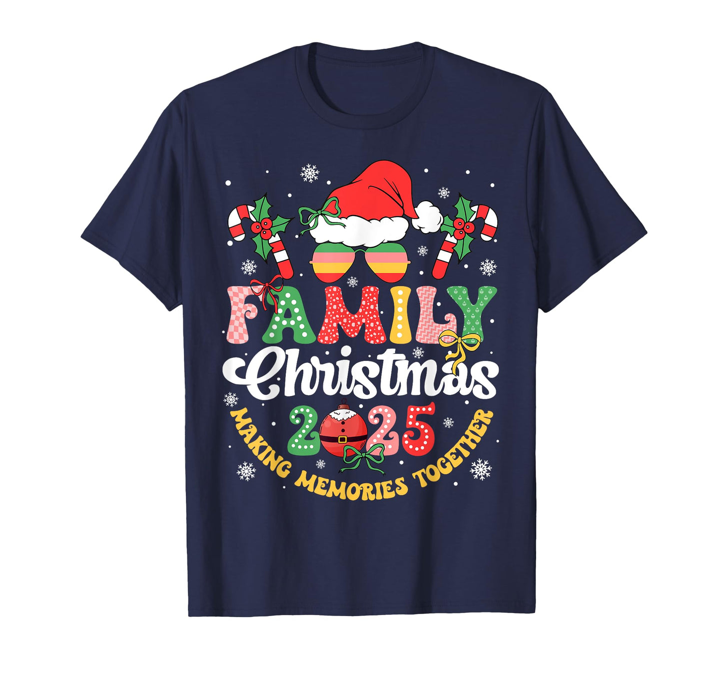 Family Christmas 2025 Matching Group Outfit Xmas Squad Santa T-Shirt