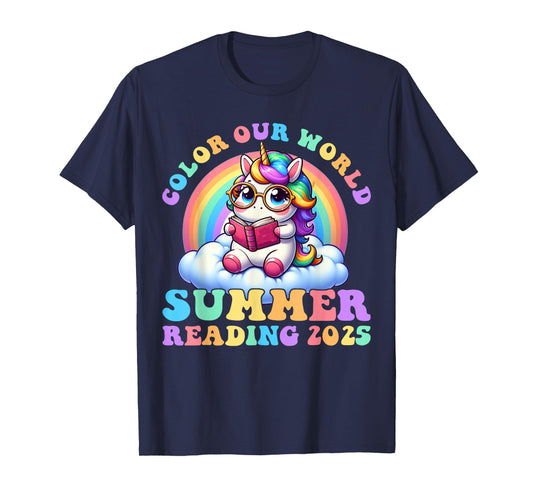 Color Our World Summer 2025 Reading Program Unicorn T-Shirt