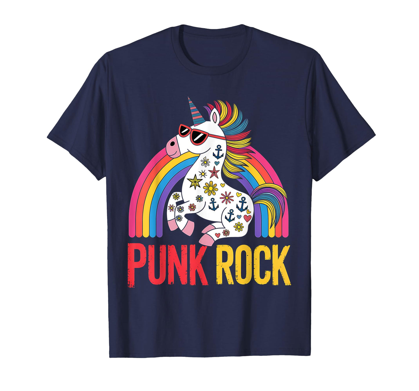 Punk Rock Cute Unicorn Music Rocker Toddler Girls Kids Women T-Shirt