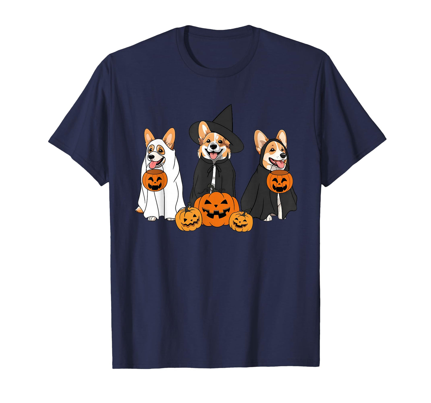 Funny Halloween Ghost Dog Pumpkin Spooky Season T-Shirt