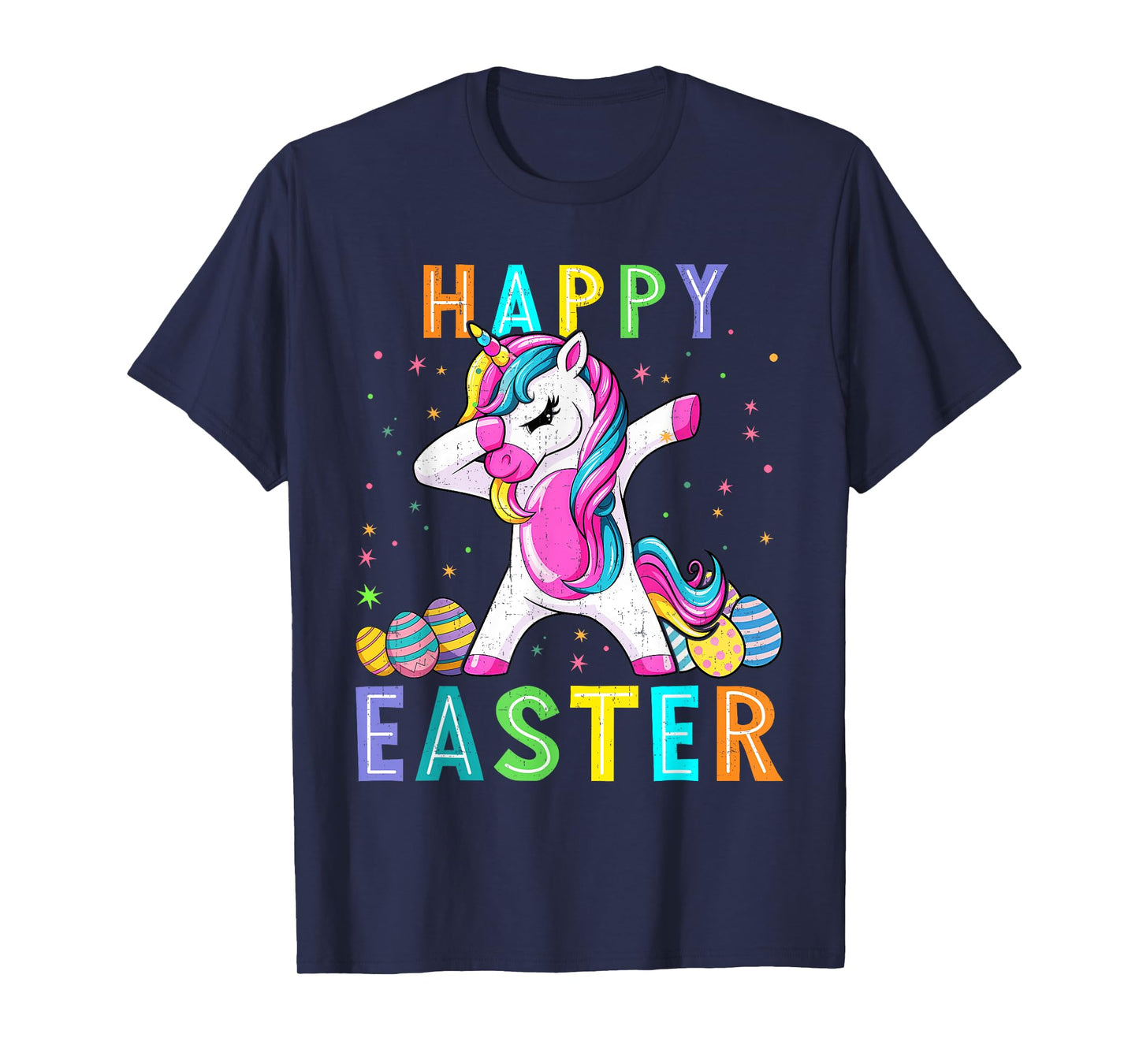 Happy Easter Unicorn Dabbing Easter Eggs Toddler Kids Girls T-Shirt