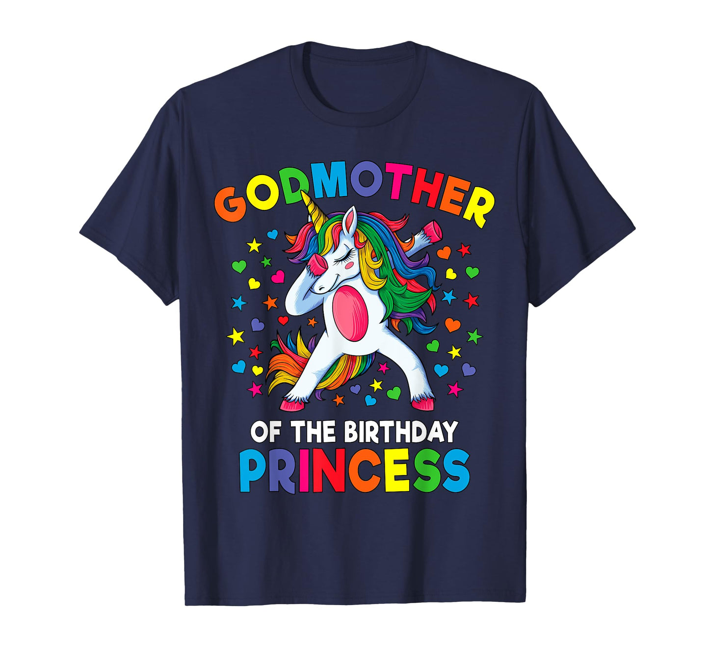 Godmother of the Birthday Princess Dabbing Unicorn Party T-Shirt
